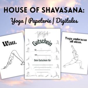 House of Shavasana Yoga, Yoga Geschenke, Yoga Postkarten, Yoga Gutscheine