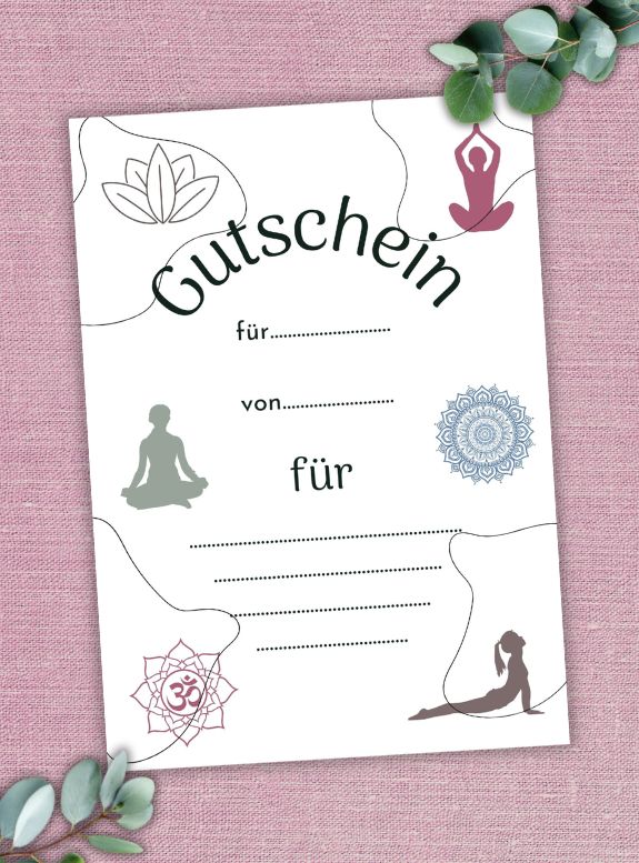 Gutschein Yoga, PDF Yoga Gutschein Vorlage