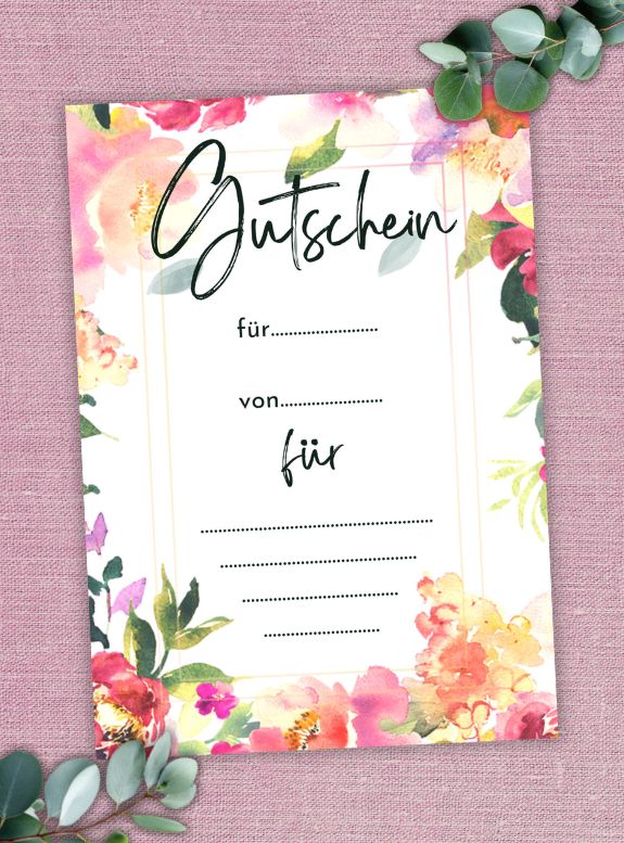 PDF Gutschein Vorlage Blumen