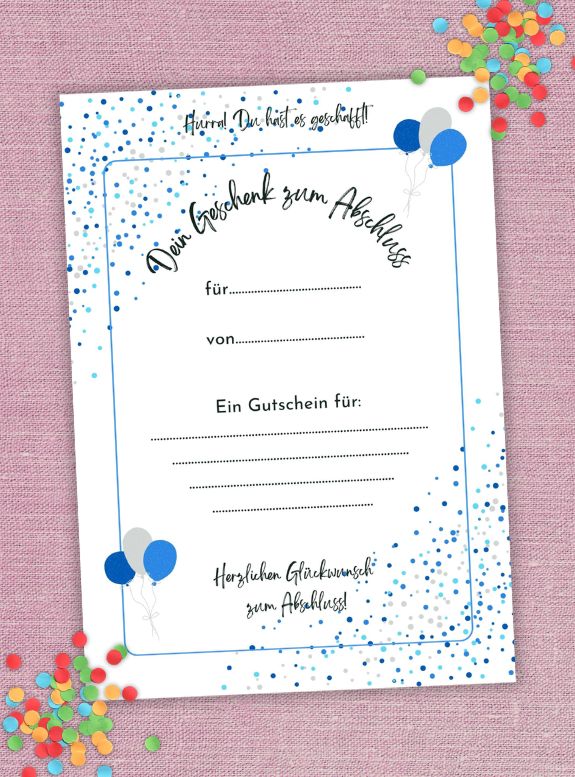 Gutschein-Vorlage "Abschluss & Zeugnis"