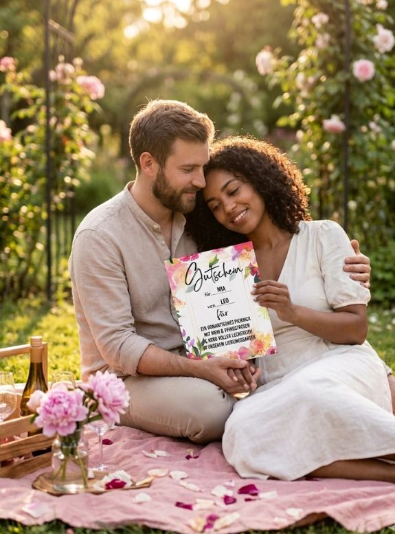 Digitaler Gutschein für Valentinstag, Gutschein Jahrestag, Gutschein Hochzeitstag, Gutschein Geburtstag, PDF zum Ausdrucken in A4, Last Minute Valentinstagsgeschenk