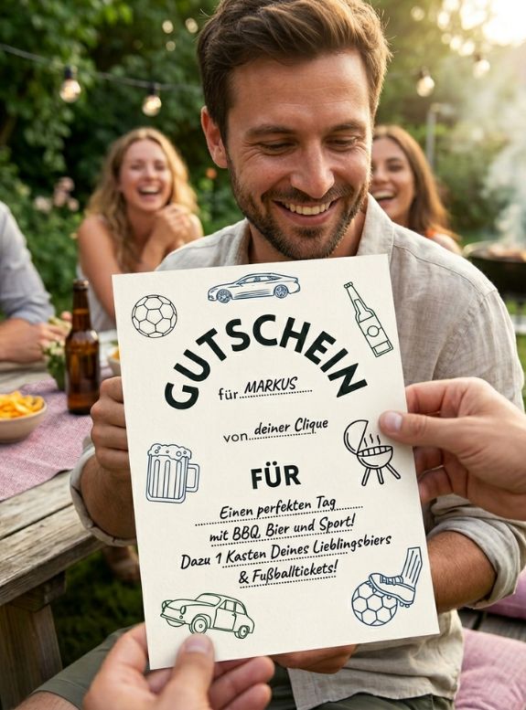Digitaler Gutschein für Männer, PDF-Download zum Ausdrucken, Gutschein Mann, digitaler Sofort-Download und Ausdrucken, Männer Gutschein Vorlage, PDF-Datei in A4, Geschenk Mann, Gutschein Geburtstag Mann