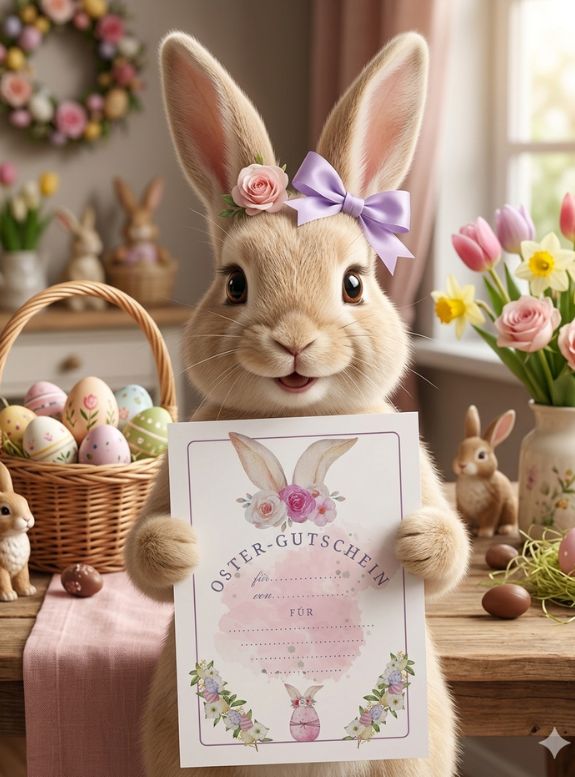 Digitaler Gutschein Ostern, PDF-Download zum Ausdrucken, PDF Gutschein Ostern, Last Minute Ostergeschenk, Vorlage Oster-Gutschein
